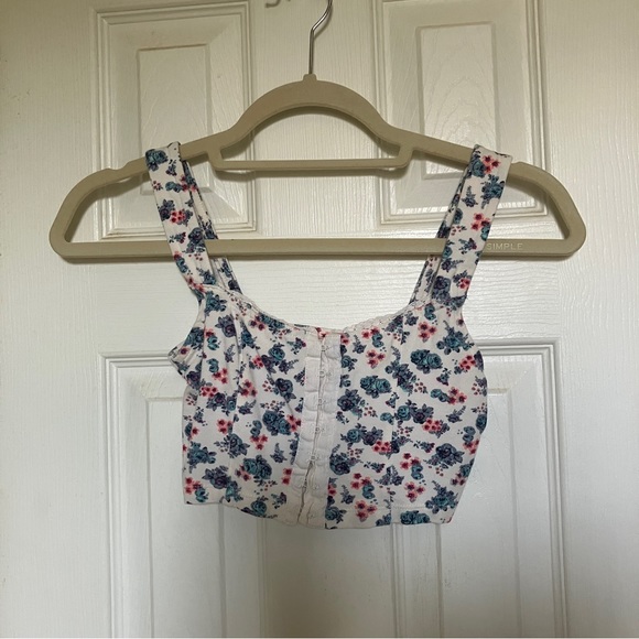 Mudd Floral Cropped Tank Top - Picture 1 of 3